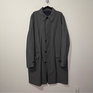 Brooks Brothers Loro Piana Men grey Storm system mohair wool blend overcoat 46L